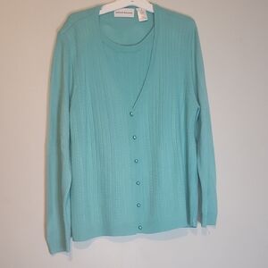 Alfred Dunner Women's Aqua Sweater